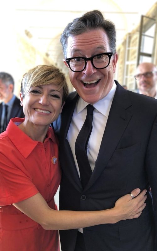 Sara Escudero y Stephen Colbert - Vaticano